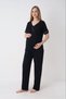 Aylam Lingerie Robe and Stripe Detailed Maternity and Postpartum Pajama Set - 4