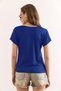 Women's Cobalt Blue Knitted Viscose Blouse with Guipure Detail on the Shoulder Blz-19002929 - 4