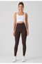 Women's Brown Sport Leggings - Corded Fabric Women's Leggings Long Regular Waist - 8