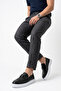 Men's Black Floater Leather Platform Loafer Buckle Laceless White Sole Shoes - 7