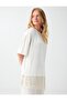 Off-White Lace Detailed Crew Neck Knitted Blouse - 4