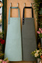 Kitchen Apron Set of 2 Stain-Resistant Water-Repellent Fabric Patternless Plain Water Green Gray One Pair of Kitchen Aprons - 2