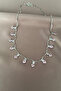 Pink Stone Detailed Dangling Heart Model Necklace - 2