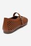 Ari̇an Tan Skin Genuine Leather Perforated Women's Ballerina Shoes - 5