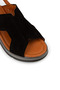 Women's Genuine Suede Black Sandals - 5
