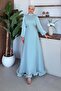 Grass Green Evening Dress Baby Blue - 3