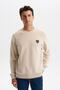 Ar-Ma Men's Crew Neck Sweatshirt Basic Without Print Without Pockets Knitted Fabric Regular Fit 65% Cotton 35% Poly - 3