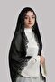 Black Wedding Prayer Hijab Shawl Chiffon Beaded Laced 202131_01