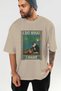 For the Love of Cats 108 Front Cat Printed Beige Oversize T-Shirt 100% Cotton Unisex Cat Lover Premium Design - 6