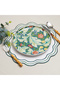 4-Piece White Green Mira Linen American Placemat Set |   Stain Resistant |   Modern Table Decor - 2