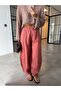 100% Linen Shalwar Pants with Pockets Dried Rose - 3