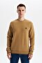 Ar-Ma Men's Crew Neck Sweatshirt Basic Without Print Without Pockets Knitted Fabric Regular Fit 65% Cotton 35% Poly