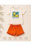 Girls' Lemon Print Shorts Set – Summer Cotton T-Shirt and Ruffle Detail Shorts Set