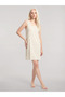 Women's Yellow Striped Thick Strap Short Nightgown
