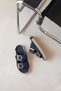 Ponny Women's Buckle Detail Daily Comfort Suede Slippers Navy Blue - 2