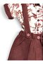 Baby Boy Floral Shirt and Suspender Shorts 2-Piece Set - 4