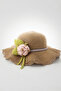 Gift Girl's Summer Brown Straw Hat Bag Set |   Sümbül Model Beach Combination - 5