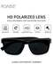 Mens Polarized Square Sunglasses UV400 Protection Sun Glasses with PC Frame Fashion Anti Glare Sunglasses for Driving Fishing Traveling Bright Black - 6