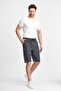Men's Black-Anthracite Regular Fit Comfortable Cut 2-Piece Shorts with Side Pockets and Elastic Waist - 5