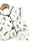 Baby Boy Summer Dinosaur Printed Double Breasted Collared Shorts 6-9-12-18-24 Months Nightgown Pajama Set - 4