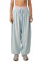 Elastic Waist Loose Cut Flowy Summer Balloon Pants Blue - C912 - 2