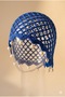 Women's Cobalt Blue Summer Mesh Bandana Hat with Pearls Knitted Beach Hat Bohemian Style - 3
