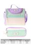 Rainbow Purple Green Colorful Girl's Purple - Green Color Lunchbox and Pen Holder Set - Setcc-C4090 - 3