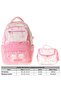 Girl's Primary School Backpack and Lunch Set - Pink with Cat Print Setcc-C4038B - 3