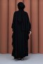 Stoned Chiffon Detailed Abaya with Inner Dress in Black - 6
