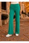 Women's Emerald Green High Waist Wide Leg Interlock Jersey Trousers - 3