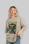 For Dog Lovers 33 Front Dog Print Beige Oversize T-Shirt 100% Cotton Unisex Dog Lover Premium Design - 4