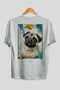 For Dog Lovers 68 Back Dog Print White Oversize T-Shirt 100% Cotton Unisex Dog Lover Premium Design
