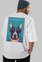 For the Love of Dogs 47 Back Dog Print White Oversize T-Shirt 100% Cotton Unisex Dog Lover Premium Design - 7