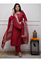 Red Cotton Silk Blend Embroidered Kurta Set - TRT1225 | Red
