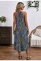 Women's Leopard Patterned Midi Single Jersey Dress with Ring Detail on Open Collar and Shoulders - 3