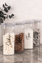 4-Piece Vacuum Lid 1700 ml Storage Container Acrylic Mica Tea Sugar Coffee Salt Storage Jar with Labels - 2