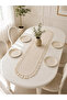Cream Linen Bohemian Vintage Runner with Ruffled Edges-40X140 - 2