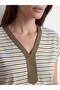 Striped 100% Cotton Women's T-Shirt - 3