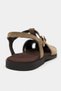 Majes Rome Beige Suede Leather Embroidery Detail Flat Sole Women's Sandals - 7