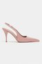 Mehru Dried Rose Patent Leather Belt Detail Pointed Toe Women's Heeled Shoes - 5