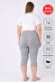 Women's 5-Pack Gray Plus Size Underwear Capri Tights (with Mesh) - 90% Cotton - 7