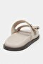 Cute Beige Matte Double-Strapped Flat Sole Women's Slippers - 7