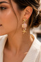 Sea Star and Seashell Figured Stone Detailed Dangle Earrings - 3