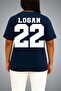 Oversize Off Campus Briar University Hawks Logan 22 Chest and Back Printed Unisex T-Shirt - 4