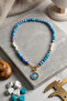 ALAÇATI GLASS BEAD NATURAL STONE NECKLACE - 2