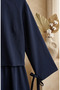 Button Detailed Blouse Skirt Tesetür Double Set 5658-06 Navy Blue - 4