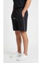 Men's Black Color Shorts with Front Zipper Pockets, Side Piping and Back Pocket - 5