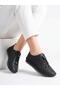 Women's Black Genuine Leather Orthopedic Soft Sole Casual Shoes - 2