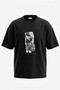 Tony Montana_1 Design Back Printed Cotton Black Oversize T-Shirt
