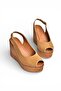 Y996553502 Tan Suede Wedge Heeled Women's Shoes - 4